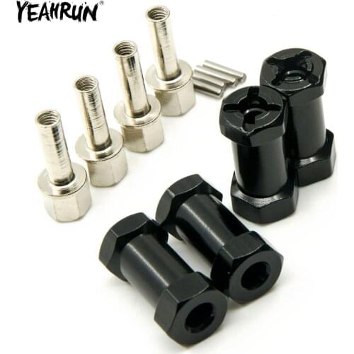 YEAHRUN 4Pcs 25mm Aluminum Wheel Hex Drive Hub Adaptor For 1/10 Axial SCX10 Traxxas TRX4 Wraith D90 RC Crawler Car Upgrade Parts
