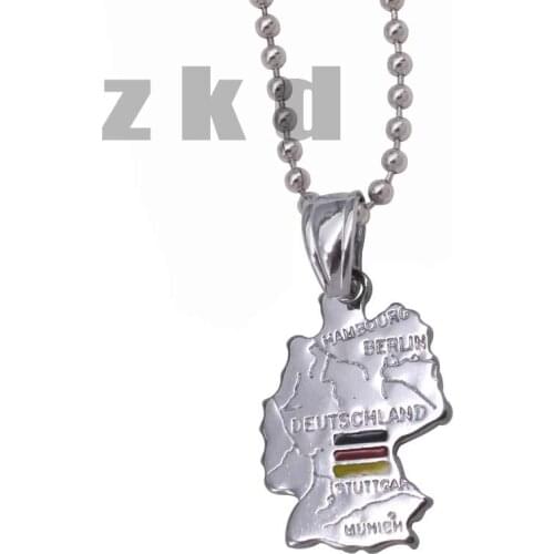 ZKD Germany map pendant & necklace country map Deutschland map jewelry
