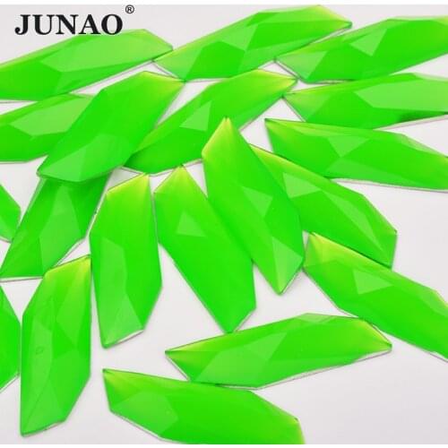 15x47mm Candy Green Big Rectangle Crystal Rhinestone Flatback Fancy Resin Gems Decoration Crystal Stone Non Sew Diamond Strass