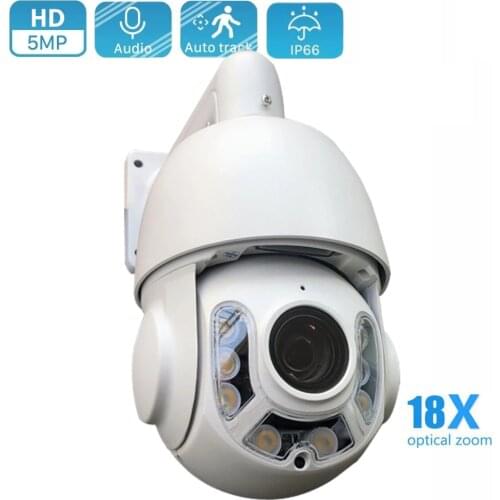 2MP 5MP PTZ IP Camera Speed Dome 18x Optical Zoom Auto Tracking AI Humanoid Motion Detect H.265 Audio 1080P Security CCTV Camera