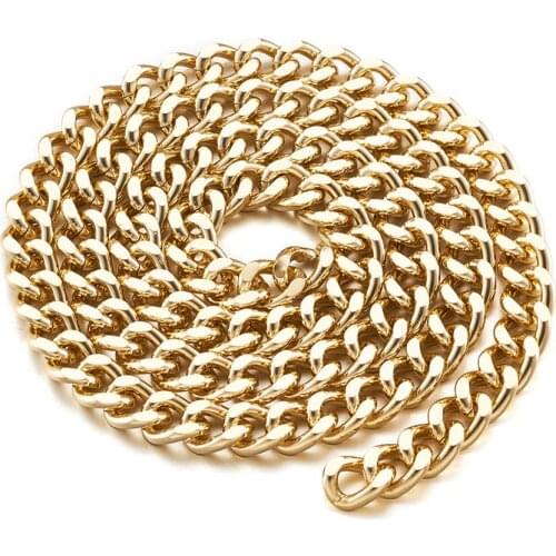 2Pcs Aluminium Curb Chains Unwelded For DIY Jewelry Making Findings Accessories Light Gold/Silver Color Link: 16.5x13x3.5mm