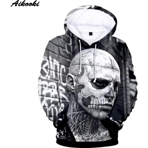 2019 Hot Sale Rick Genest 3D Hooded Men/Women Fashion Personality Sweatshirt 3D Hoodie Rick Genest Print Mens Warm Sweatshirts