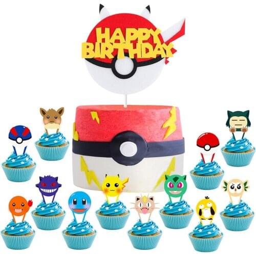 37Pcs Party Supplies Cakes Supplies Cupcake Toppers Birthday Sets Cartoon Trainers Themed Dessert Party Favors Decorations