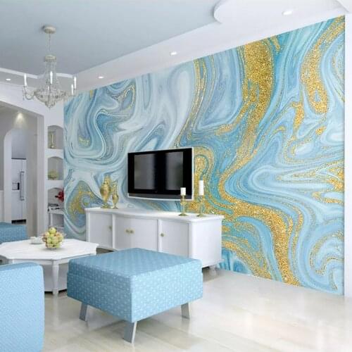 3D Wallpaper Modern Blue Texture Marble Wall Paper Living Room TV Sofa Study Backdrop Wall Covering Luxury Home Decor Murals 3 D