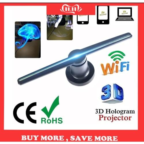 T40 3d Hologram LED Fan WiFi Holographic Projection Screen Infrared Sensor Fan Advertising Light Decor Home Beamer Projector