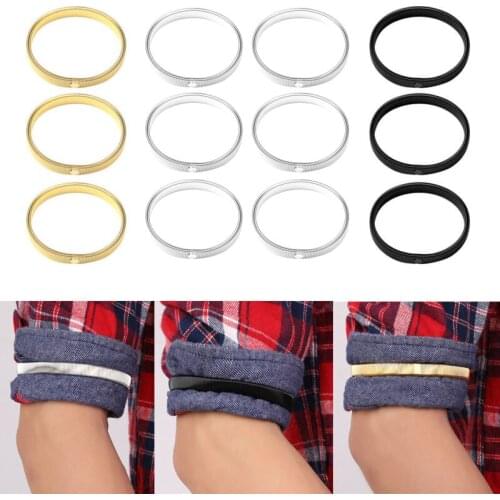 6Pcs Anti-Slip Shirt Sleeve Holders Garters Adjustable Elastic Bracelets Stretch Armband Mens Sleeve Garters Retainer Accessorie