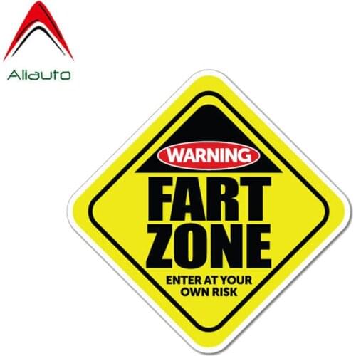 Aliauto Warning Car Sticker Funny Fart Zone Enter At Your Own Risk Decal Accessories PVC for Toyota Vw Nissan Suzuki,12cm*12cm