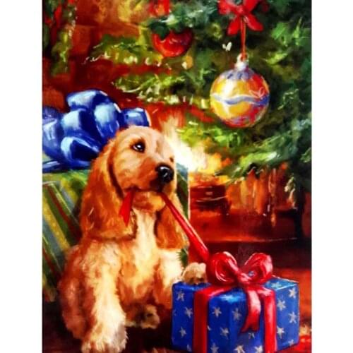 New Animals 5D Diamond Painting Full Square/Round Mosaic Rhinestone Diamond Embroidery Christmas Dog Cross Stitch Kit Home Decor