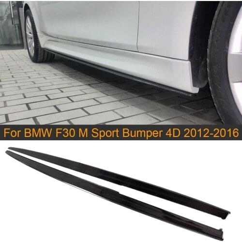 3 Series Carbon Fiber Car Side Bumper Skirt Apron For BMW F30 M Sport Bumper 4 Door Only 2012-2016 320i 328i 335i Side Skirts