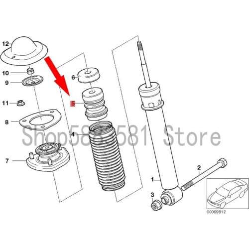 CAR rear shock absorber bm wE53 X5 3.0D M57 E53 X5 3.0I E53 X5 4.6IS rear machine dust cover rear buffer rubber