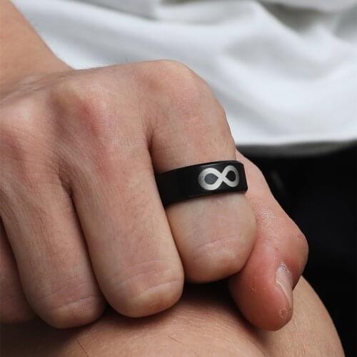 MOREDEAR 8mm Titanium Infinite Ring For Men and Women