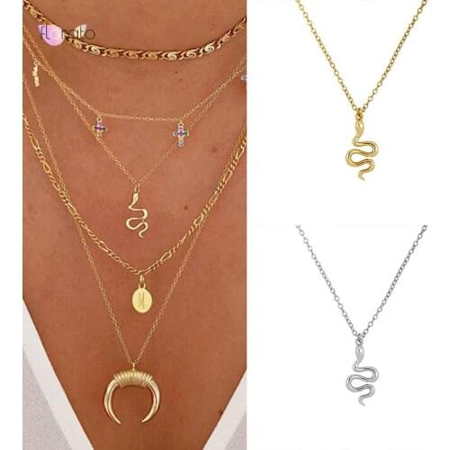 925 Sterling Silver Chain Snake Necklace for Women Animal Snake Dangle Pendant Necklace Minimalist Female Jewelry Gift Party
