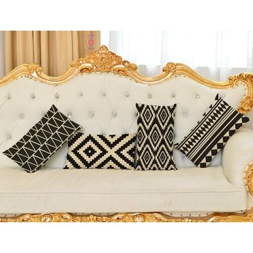 Black and white Geometry Striped Cushion pillowcase 30*50cm European Simple Style luxury Home Decor throw Pillows sofa Cushion