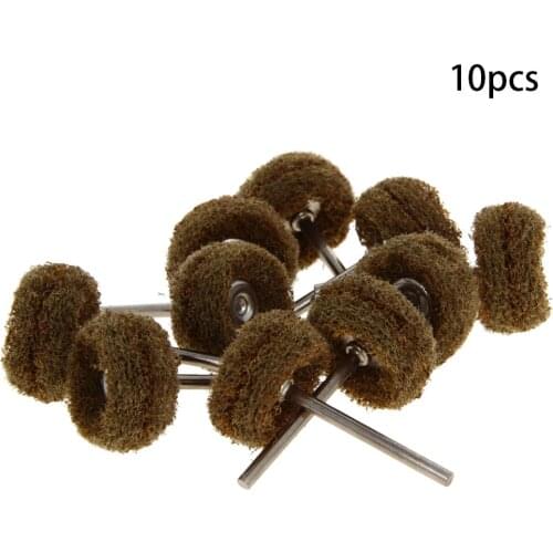 Utoolmart 10/20/30/40pcs Double Layers Scouring Pad Black/Red/Yellow/Green 25mm Dia Nylon Brushed Grinding Head With Handle