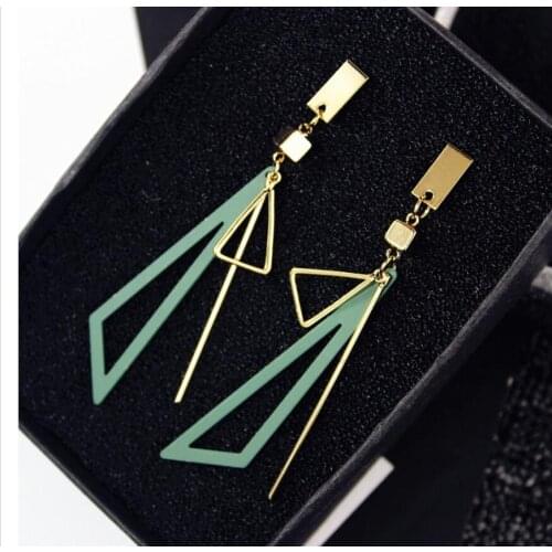 European and American Trinkets Triangle Zircon Earrings Top quality Zircon Stud Earrings Women Earrings Wholesale