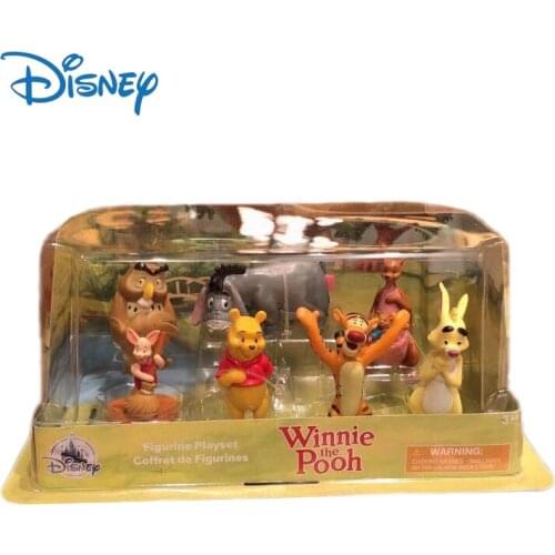 Disney Genuine Winnie The Pooh Kawaii Action Figure Toys Set Tigger Cute Anime Figures Dolls Model Ornaments Gifts for Kids Toys