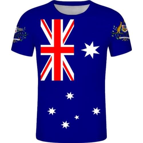 Australia flag t shirt Free Custom Name football Australian t-shirt AU Nation Flag Republic English text photo Soccer clothing