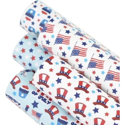 HSDLeather 20*34cm USA Pattern series faux artificial Synthetic leather fabric