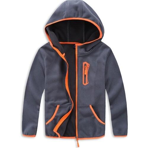 2018 School Boys Girls Sport Hooded Camping Hiking Jacket kids Polar Fleece Soft Shell Comfortable Clothing Kids Outerwear 3-14T