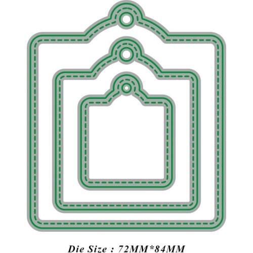 JMCRAFT Square Label Tag Metal Cutting Dies DIY Scrapbook Handmade Paper Craft Metal Steel Template Dies