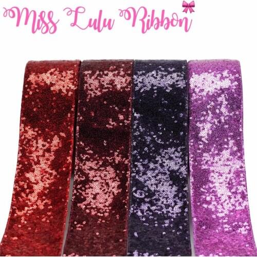 3"75mm Shiny Sequin Cutting Ribbon Glitter Red DIY Hair Band Gift Bowknows Making 25yards/roll Christmas Decor