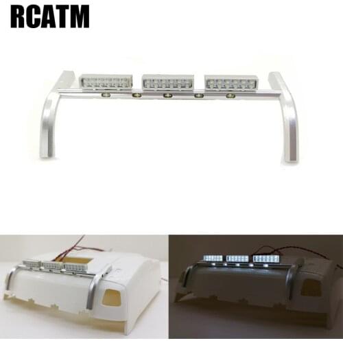 Model Car Metal CNC Square Lamp Dome Light Spotlight for Tamiya 1/14 RC Truck 56360 Volvo Scania