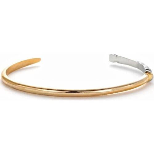 New Fashion Bracelet Men The Powe Of The Dark Side Minimalist Opening Gold Color Bangle Stainless Steel Bracelet Homme Jewelry