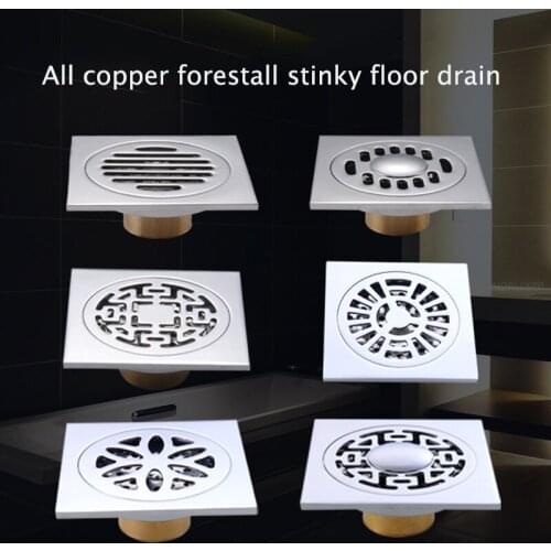 Floor Drains Shower Floor Drain Bathroom Deodorant Square Waste Drain Strainer Cover Grate