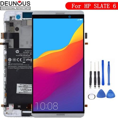 New For HP Slate 6 Voice Tab Full LCD Display Touch Panel Screen Glass Assembly free tools Replacement Digitizer with Frame