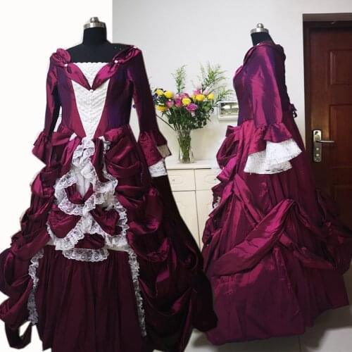 New purple Vintage costumes 18th Duchess Retro medieval Renaissance Reenactment Theatre Civil war Victorian dress D-289
