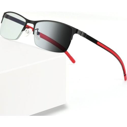 New intelligent Photochromic Anti-blue light Reading Glasses Men Women Metal Half-frame Computer Eyeglasses Diopter +1.0 To +4.0
