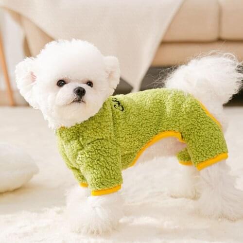 Dog Clothes Autumn and Winter Small Daisy Embroidered Small and Medium-sized Dog Four-legged Clothes Cats Plush Pet Clothes