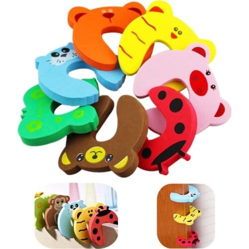 5pcs/pack Baby Kids Safety Door stopper carton animal baby protecting product Children Table corner to prevent impact 40