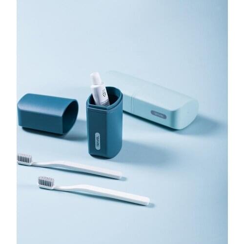 Plastic Container with Soap Dispensing Bottle Travel Portable Toiletries Storage Box Household Dustproof Toothbrush Toothpaste