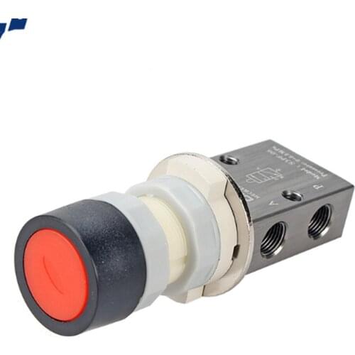 S3PF-M5/06/08 M5 1/8" 1/4" BSP Flat Head Pushbutton Pneumatic Mechanical Valve
