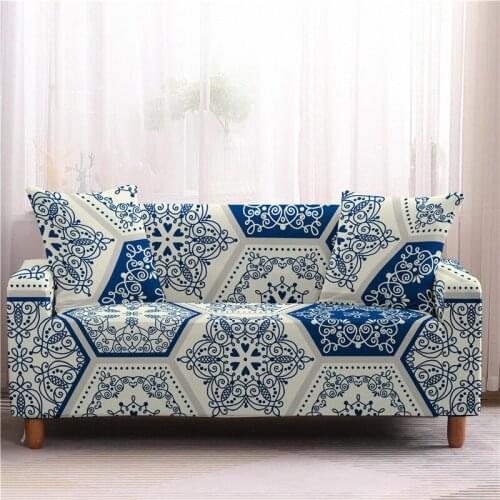 Digital Printing All-inclusive Slipcover Dust Proof Anti-slip Couch Covers for Living Room 1/2/3/4 Seat Sectional Sofa Cover
