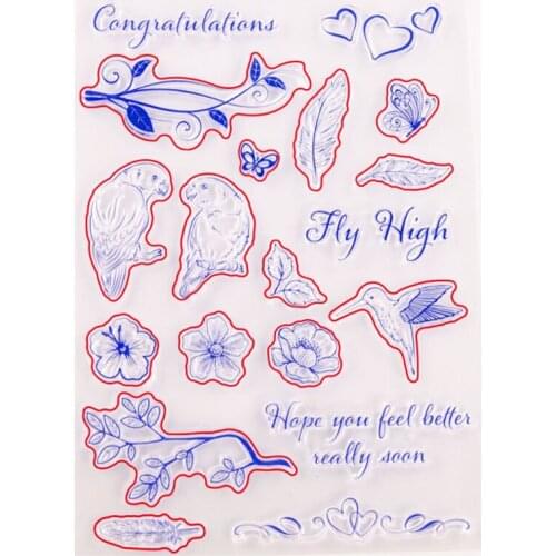 Parrot Hummingbird Transparent Clear Silicone Stamp Seal DIY Scrapbook Rubber Stamping Coloring Embossing Diary Decor Reusable