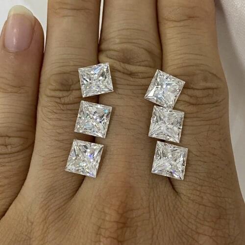 Square Cut 9.5*9.5mm VVS Loose Moissanite Diamond Stone Color Play or Fire for Jewelry making