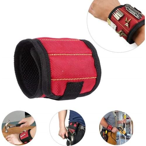 1680D Ballistic Polyester Magnetic Wristband Super Strong Magnets Electrician Wrist Tool Belt Screws Nails Drill Bits Bracelet