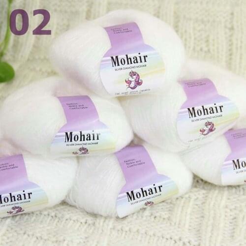 Sale New 6BallsX25g Luxury Soft Mohair Warm Wrap Shawl Hand Knit Crochet Yarn White 291-02-6