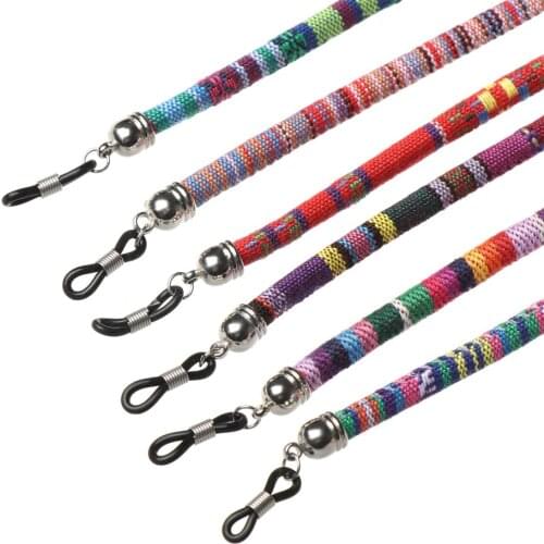 Eyeglass Sunglasses Colorful Pattern Cotton Neck String Cord Retainer Strap Eyewear Lanyard Holder Rope Fashion Glasses Chain