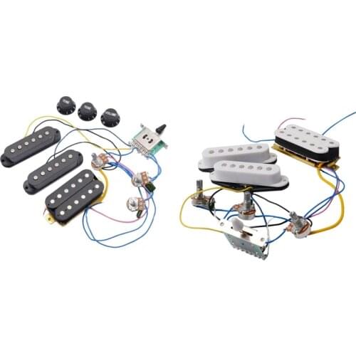 ST Electric Guitar Pickup Wiring Harness Prewired 5-Way Switch 2T1V Control SSH Pickup