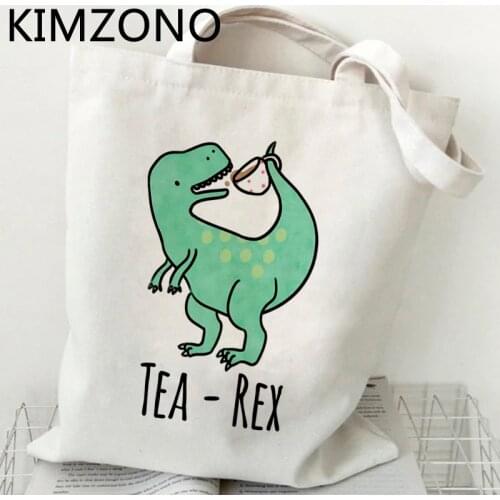 Dinosaur shopping bag bolsa shopping shopper reusable eco tote bag bolsas reutilizables boodschappentas jute fabric grab