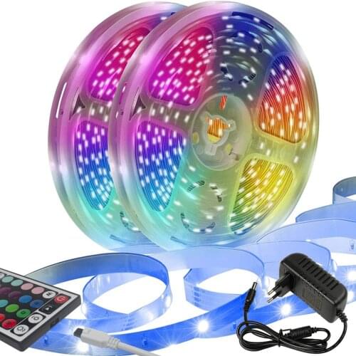 LED light strip 50 feet (about 15 meters)with44key infrared remote control 12V EU5050 RGB 2 rolls of light strip (7.5M per roll)