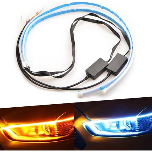2Pcs LED Turn Signal Strip Car Daytime Running Light Dynamic Turn Signal Light For Chevrolet Cruze Niva VW Golf 4 5 Passat B6 B7