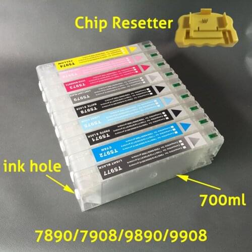 T5961-T5969 1pcs chip resetter + 9pcs ink cartridges Ink Cartridges For EPSON Stylus Pro 7890 9890 7908 9908 Printer