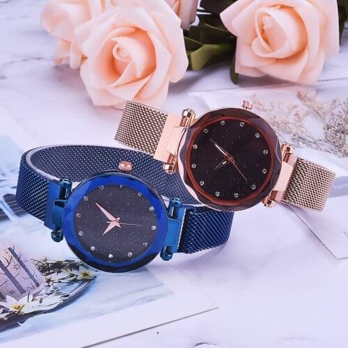 Womens watch Milan strap temperament 2021 new simple magnet buckle diamond fashion ladies watch gypsophila quartz reloj mujer