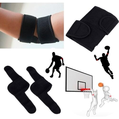 1Pair Ajustable Protable Elbow Knee Support Brace Tennis Golfers Strap Wrap Gym Sports