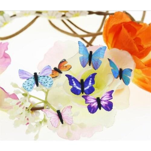 10PCS 3D Butterfly wings Fabric butterfly wings diy gifts box Fridge sticker scrapbooking needlework bridal accessories