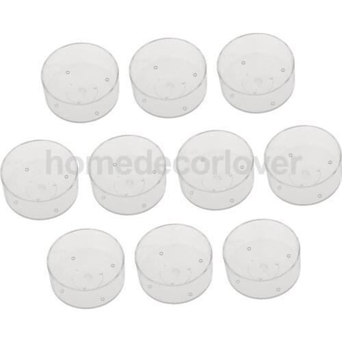 10x Plastic Clear Circle Wax Containers Candle Tealight Cups